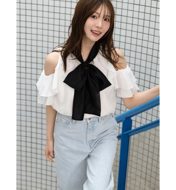 MERCURYDUO「アメスリラッフルボウタイブラウス」|シャツ・ブラウス|
