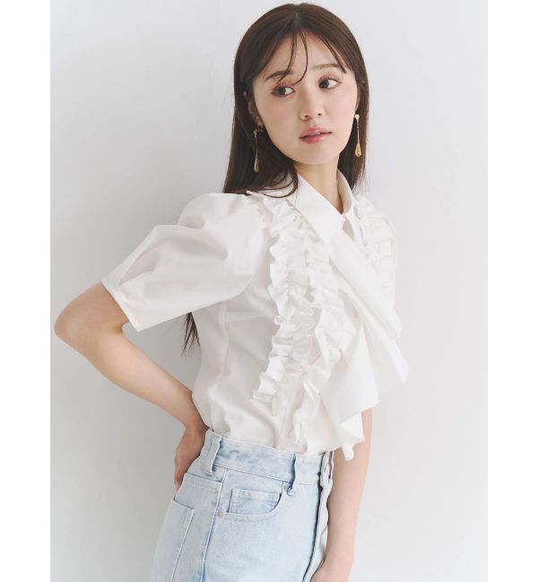 MERCURYDUO「ギャザーフリルシャツ」|シャツ・ブラウス|