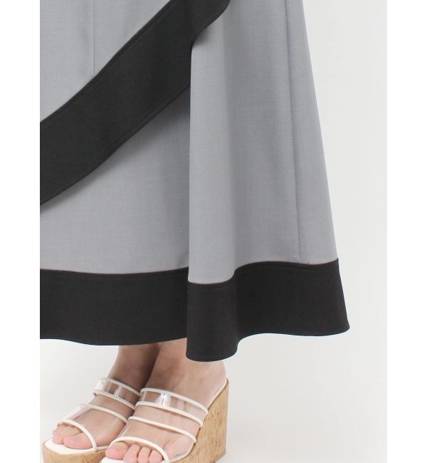 MERCURYDUO「バイカラーフレアスカート」|スカート|