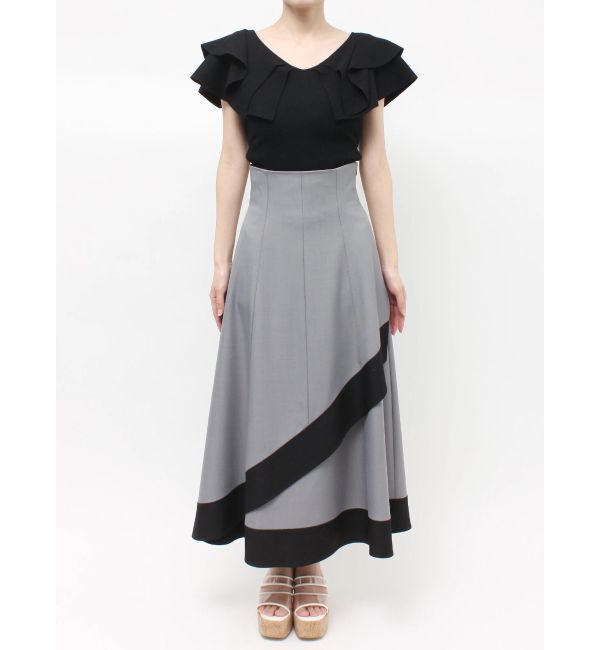 MERCURYDUO「バイカラーフレアスカート」|スカート|