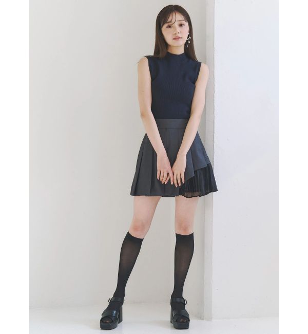 MERCURYDUO「異素材切替プリーツミニスカパン」|スカート|