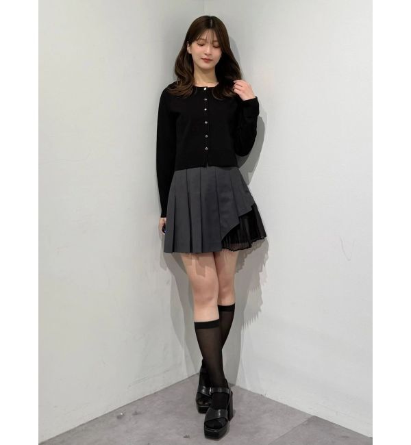 MERCURYDUO「異素材切替プリーツミニスカパン」|スカート|