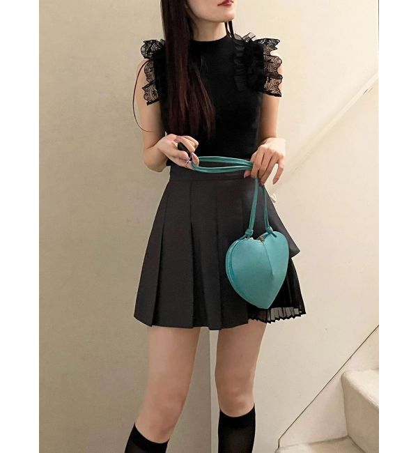 MERCURYDUO「異素材切替プリーツミニスカパン」|スカート|