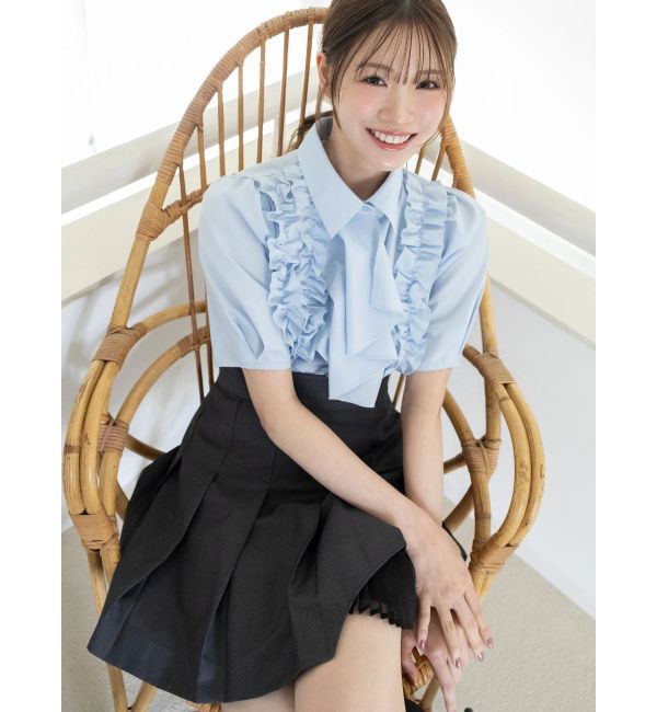 MERCURYDUO「異素材切替プリーツミニスカパン」|スカート|