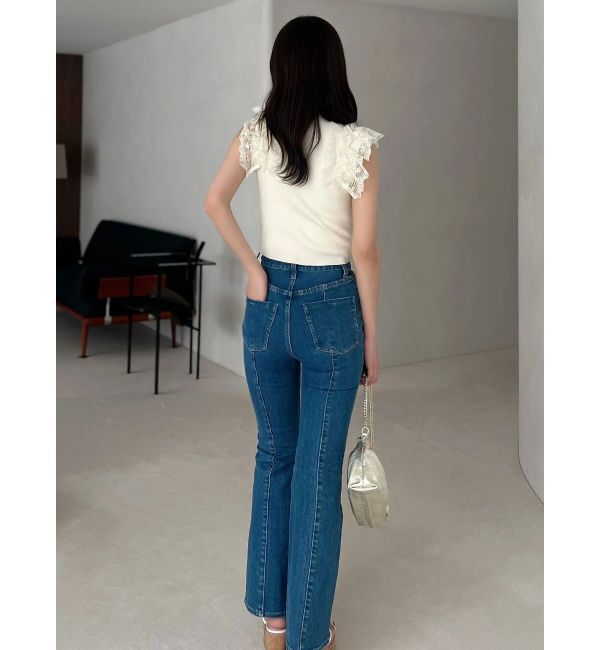 MERCURYDUO「異素材フリルボトルニット」|ニット・セーター|