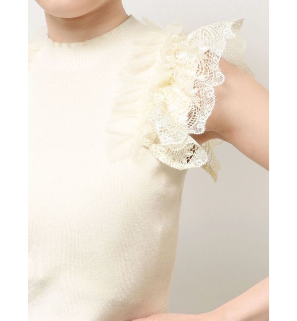 MERCURYDUO「異素材フリルボトルニット」|ニット・セーター|