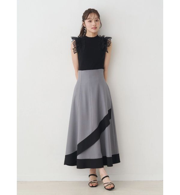 MERCURYDUO「異素材フリルボトルニット」|ニット・セーター|