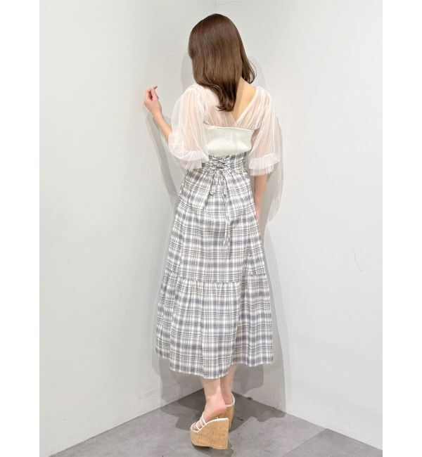 MERCURYDUO「チュールギャザー使いニット」|ニット・セーター|