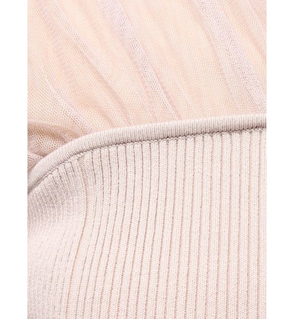 MERCURYDUO「チュールギャザー使いニット」|ニット・セーター|