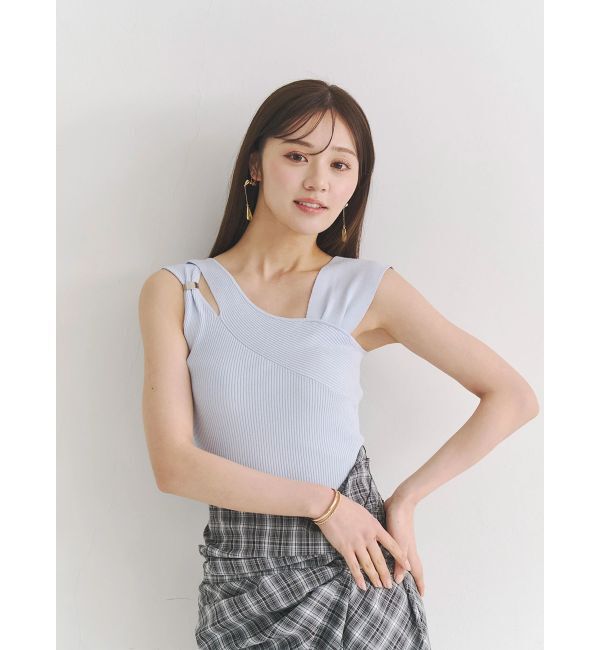 MERCURYDUO「アシメカッティングリブニット」|ニット・セーター|