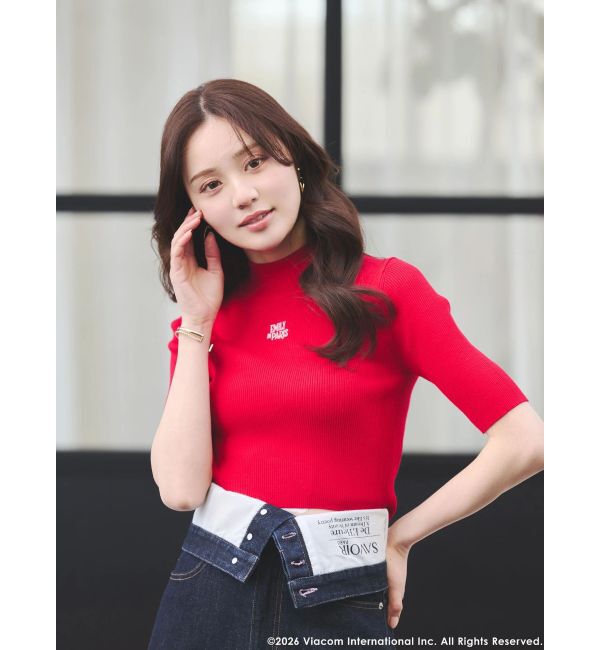 MERCURYDUO「【EMILY IN PARISコラボ】 ロゴエンブロイダリーニット」|ニット・セーター|