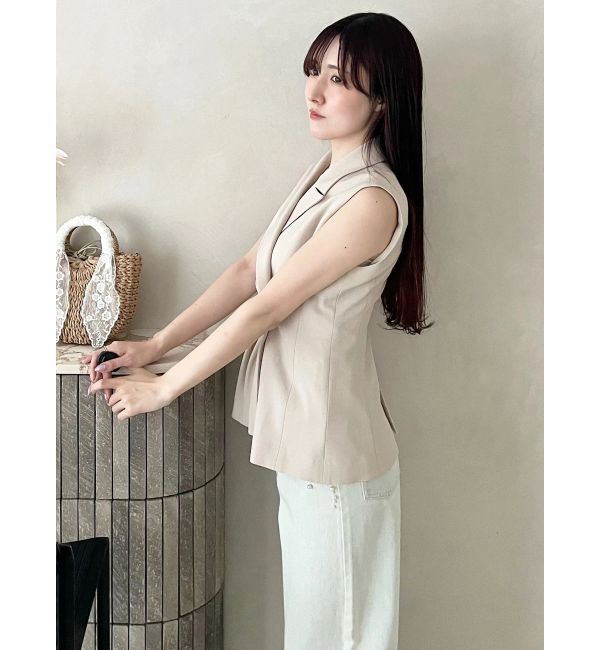 MERCURYDUO「【SETUP】アシメドレープジレ」|ベスト・ジレ|