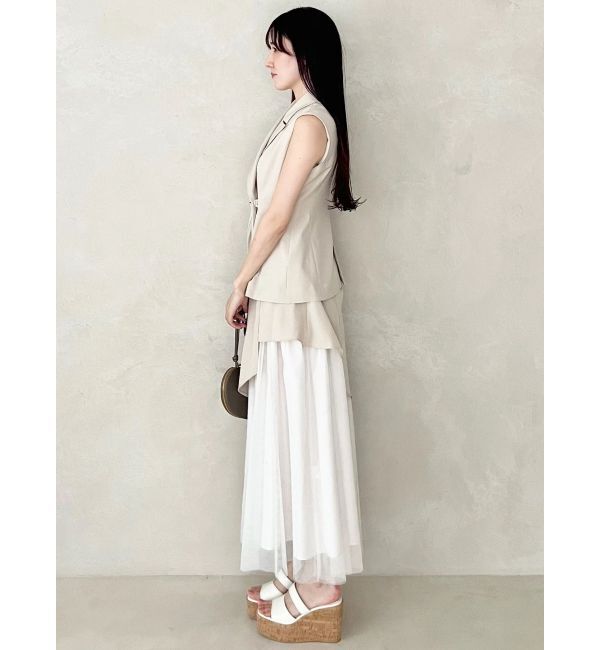 MERCURYDUO「【SETUP】アシメドレープジレ」|ベスト・ジレ|