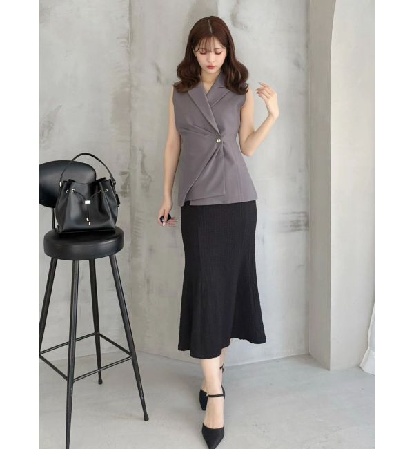 MERCURYDUO「【SETUP】アシメドレープジレ」|ベスト・ジレ|