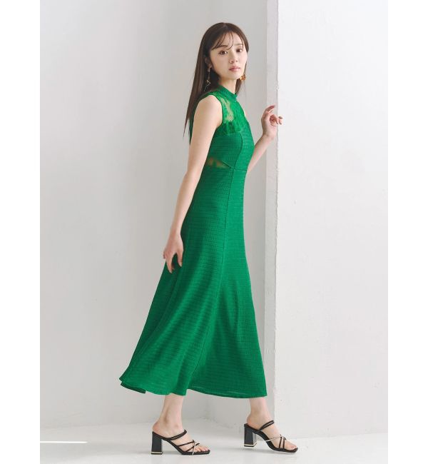 MERCURYDUO「レースブロッキングカットワンピース」|ワンピース|