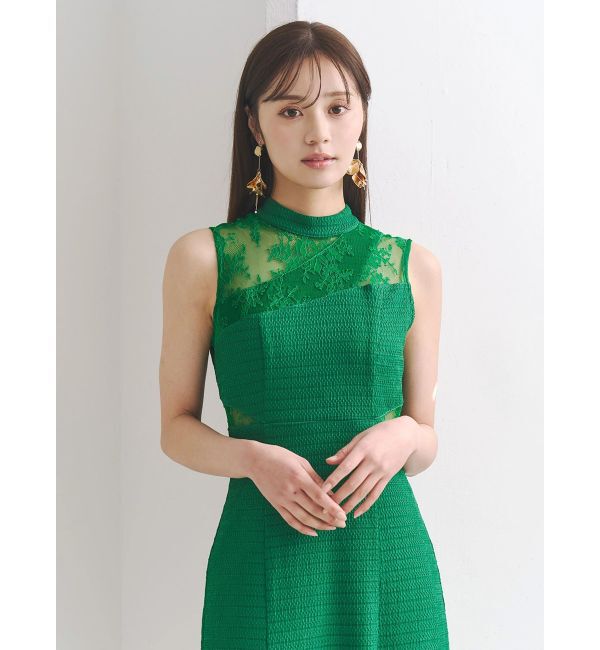 MERCURYDUO「レースブロッキングカットワンピース」|ワンピース|