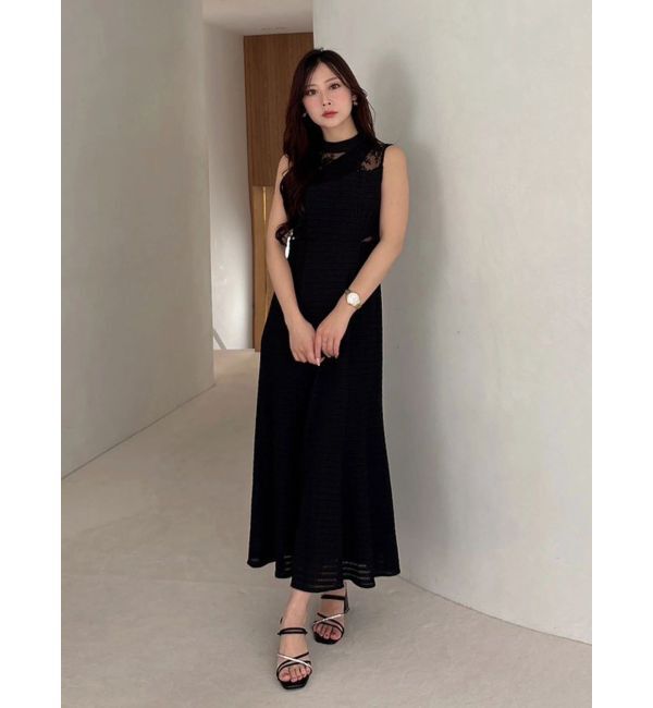 MERCURYDUO「レースブロッキングカットワンピース」|ワンピース|