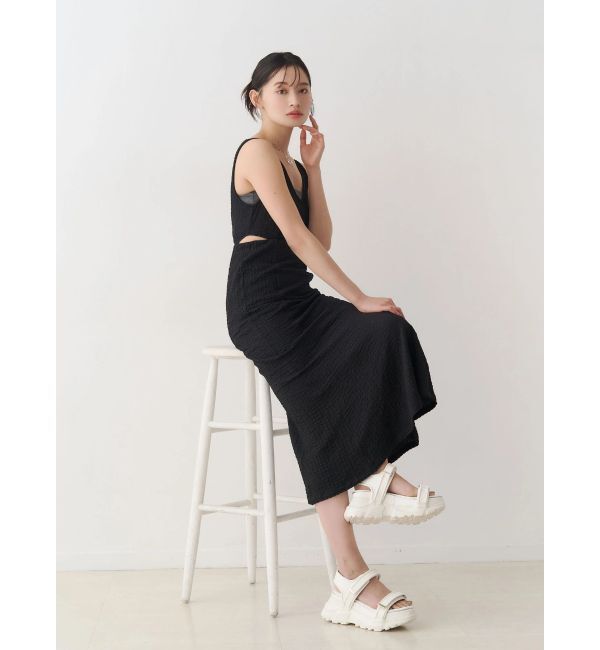 MERCURYDUO「【MERCURYDUO&times;AMPHI】カップ付きサイドカットアウトマーメイドワンピース」|ワンピース|