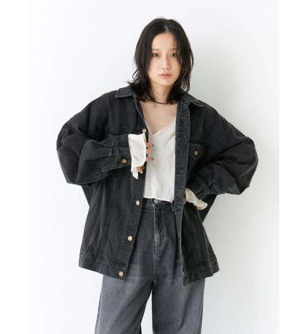 Ungrid「ビッグシルエットデニムジャケット」|ブルゾン・スタジャン|