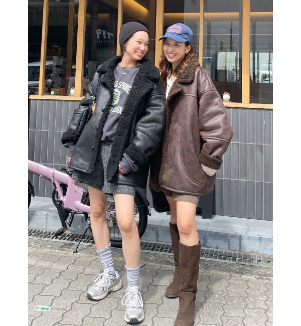 Ungrid「フェイクムートンルーズブルゾン」|ブルゾン・スタジャン|