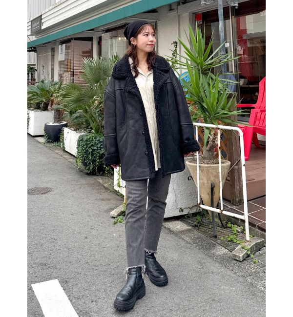 Ungrid「フェイクムートンルーズブルゾン」|ブルゾン・スタジャン|