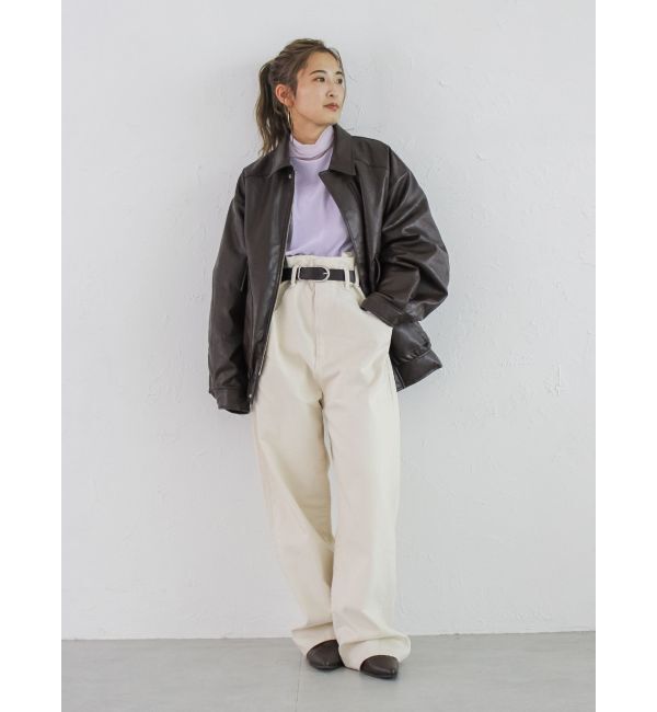 Ungrid「ポケットデザインフェイクレザーブルゾン」|ブルゾン・スタジャン|