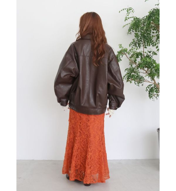 Ungrid「ポケットデザインフェイクレザーブルゾン」|ブルゾン・スタジャン|