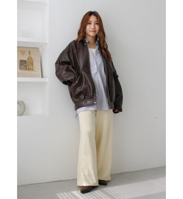Ungrid「ポケットデザインフェイクレザーブルゾン」|ブルゾン・スタジャン|