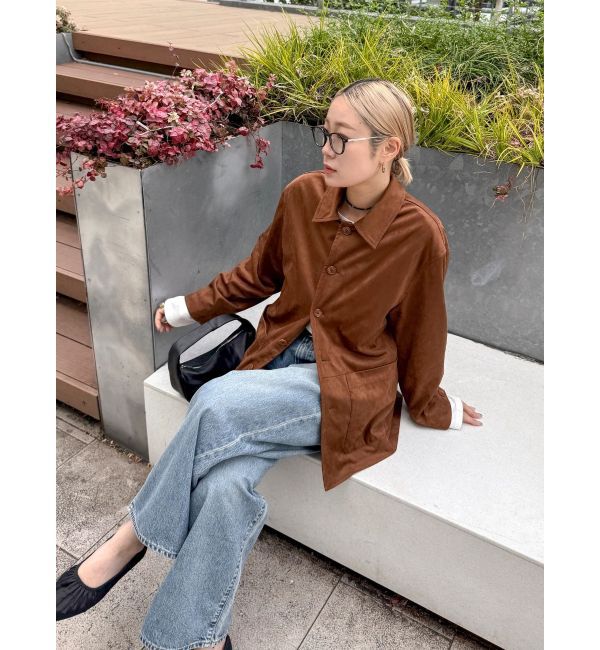 Ungrid「フェイクスウェードジャケット」|ブルゾン・スタジャン|ブラウン