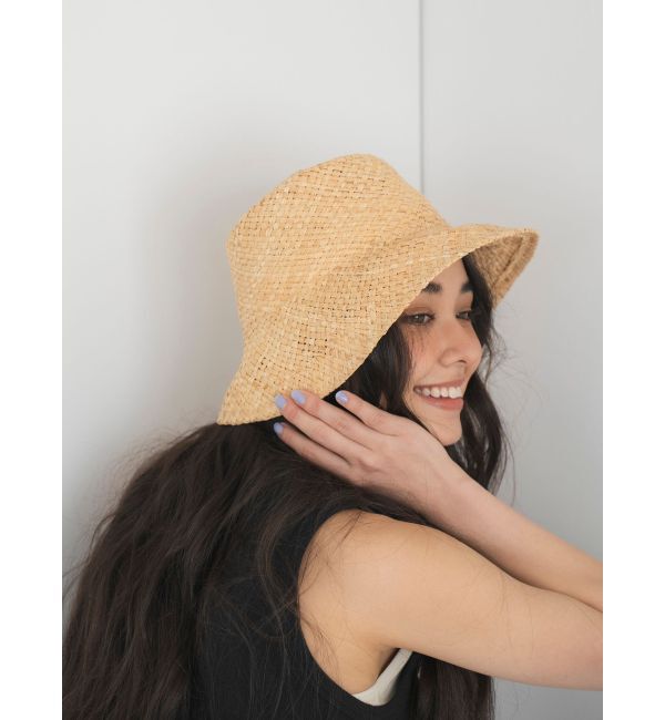 Ungrid「雑材ハット」|ストローハット|ベージュ