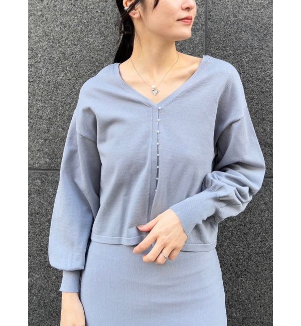 LAGUNAMOON「2WAYミニパールニットプルオーバー」|ニット・セーター|ブルー