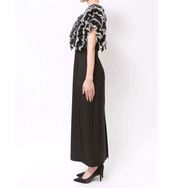 LAGUNAMOON「LADYチュールブレンドフリルカーデドレス」|ドレス|