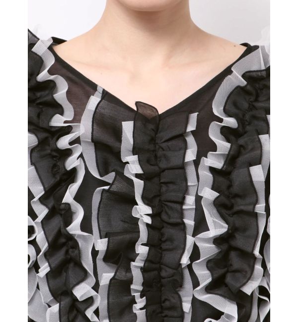 LAGUNAMOON「LADYチュールブレンドフリルカーデドレス」|ドレス|