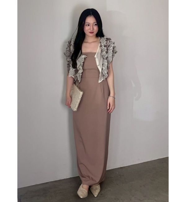 LAGUNAMOON「LADYチュールブレンドフリルカーデドレス」|ドレス|