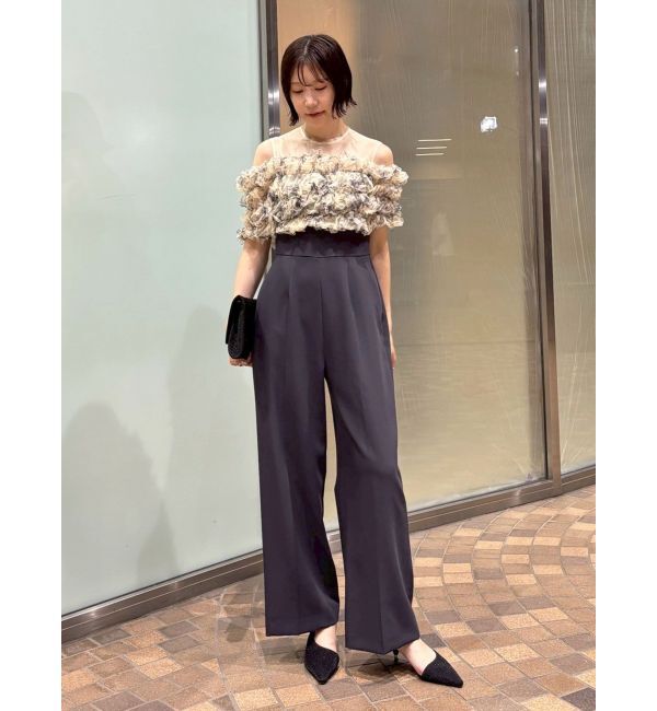 LAGUNAMOON「LADYチュールオフショルパンツドレス」|ワンピース|