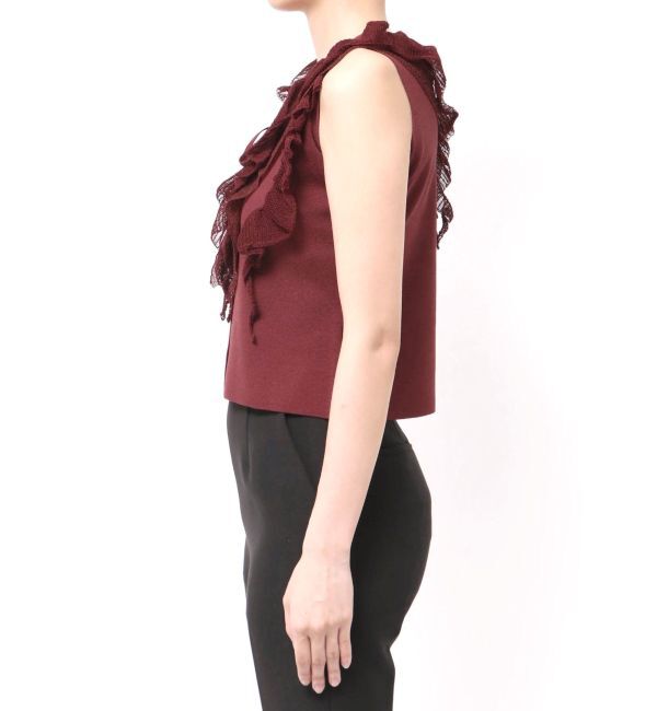 LAGUNAMOON「メッシュフリルノースリニットプルオーバー」|ニット・セーター|