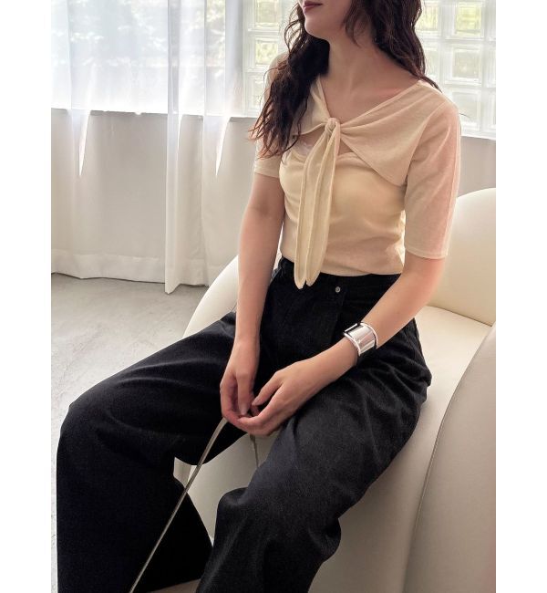 LAGUNAMOON「2WAYリボンシアーカットプルオーバー」|Tシャツ・カットソー|