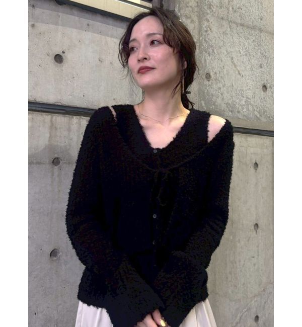 LAGUNAMOON「シャギーヤーンニットアンサンブル」|ニット・セーター|ブラック