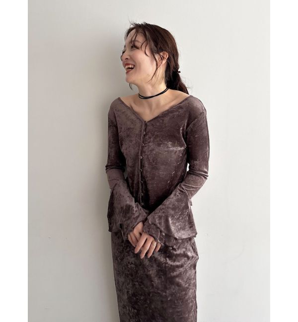 LAGUNAMOON「2WAYシアーメッシュベロアトップス」|Tシャツ・カットソー|