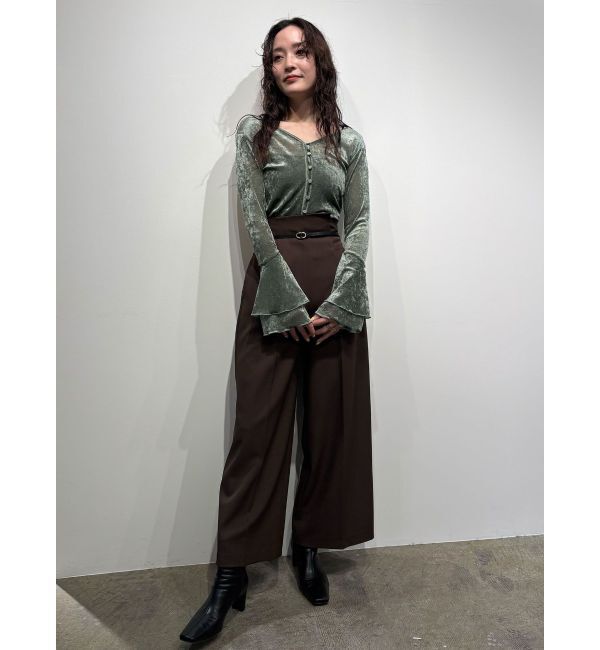 LAGUNAMOON「2WAYシアーメッシュベロアトップス」|Tシャツ・カットソー|