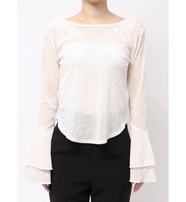 LAGUNAMOON「2WAYシアーメッシュベロアトップス」|Tシャツ・カットソー|
