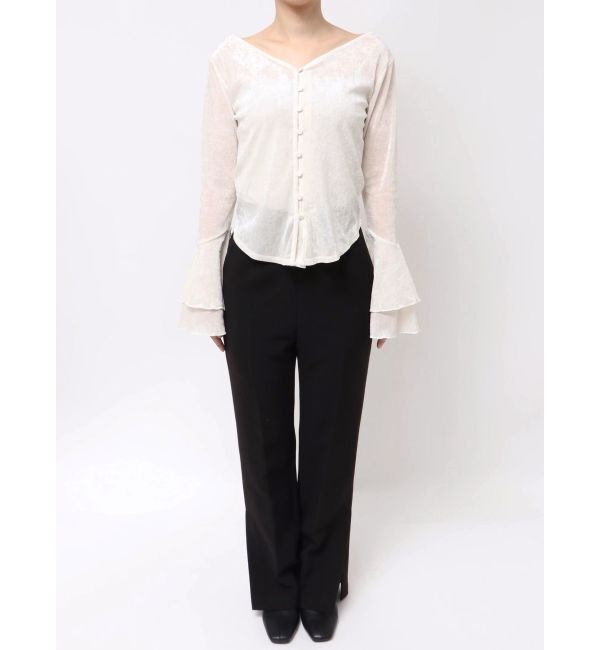 LAGUNAMOON「2WAYシアーメッシュベロアトップス」|Tシャツ・カットソー|