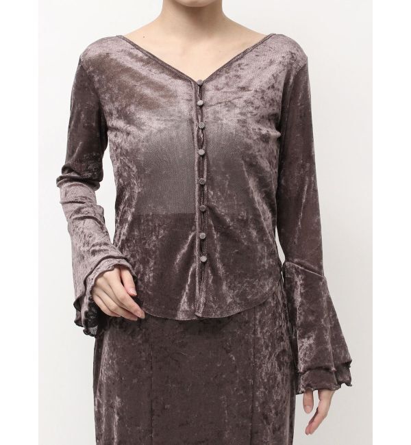 LAGUNAMOON「2WAYシアーメッシュベロアトップス」|Tシャツ・カットソー|