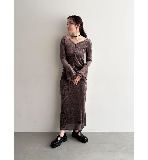 LAGUNAMOON「2WAYシアーメッシュベロアトップス」|Tシャツ・カットソー|