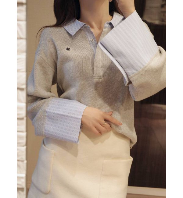 LAGUNAMOON「【POLO BCSコラボ】シャツカラーカフスニットプルオーバー」|ニット・セーター|