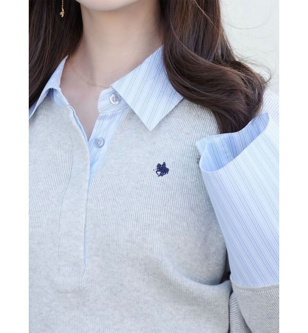 LAGUNAMOON「【POLO BCSコラボ】シャツカラーカフスニットプルオーバー」|ニット・セーター|