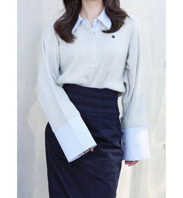 LAGUNAMOON「【POLO BCSコラボ】シャツカラーカフスニットプルオーバー」|ニット・セーター|