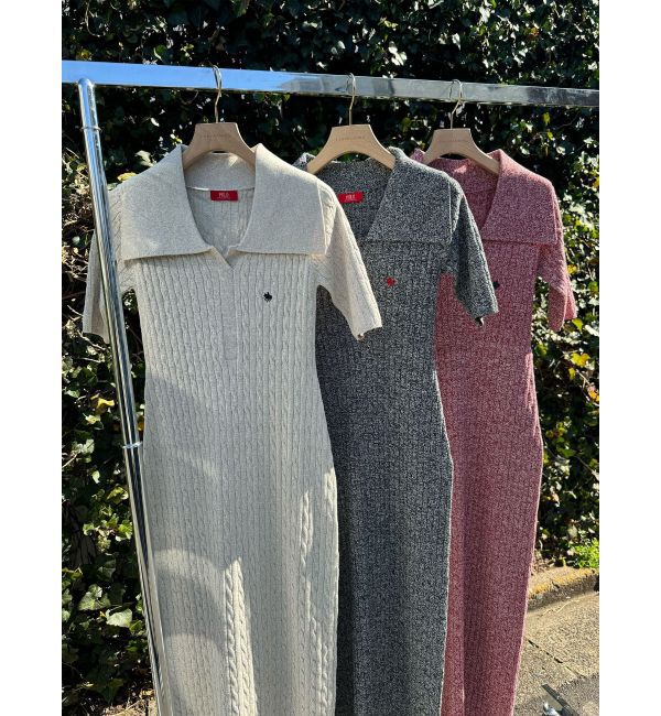 LAGUNAMOON「【POLO BCSコラボ】カラーネックメランジケーブルニットワンピース」|ワンピース|