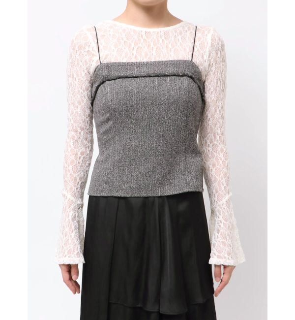 LAGUNAMOON「ツイードフリンジキャミソール」|キャミソール|