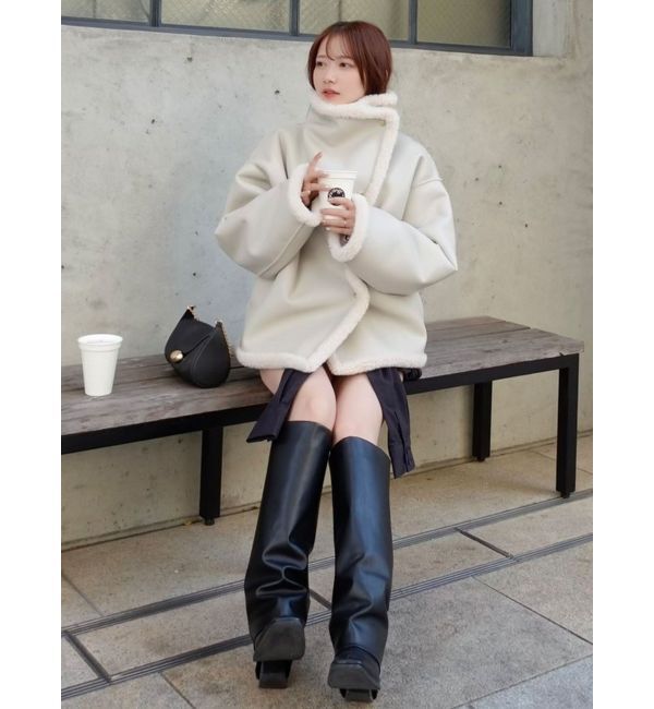 LAGUNAMOON「【REVIVAL】フェイクムートンスタンドカラーコート」|その他|